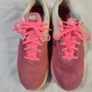 Womens Nike Lunarmtrl Premium 555260 600 Suede and Textile Trainers sz 11 PINK